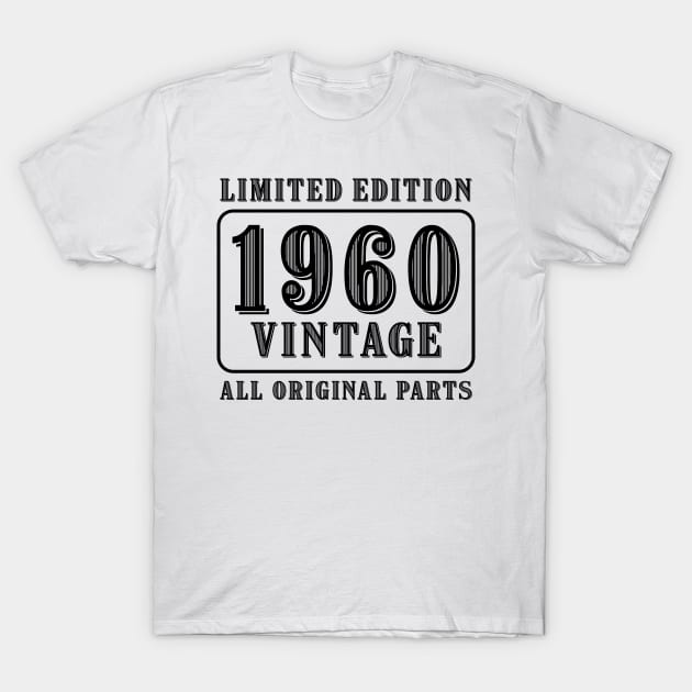 All original parts vintage 1960 limited edition birthday T-Shirt by colorsplash